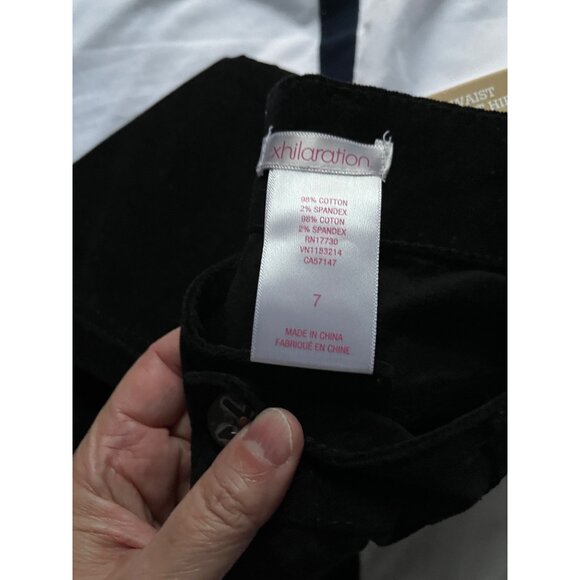 Xhilaration Target Black Velvet Like Skinny Pants Low Rise Size Junior's 7 NWT - Picture 10 of 12